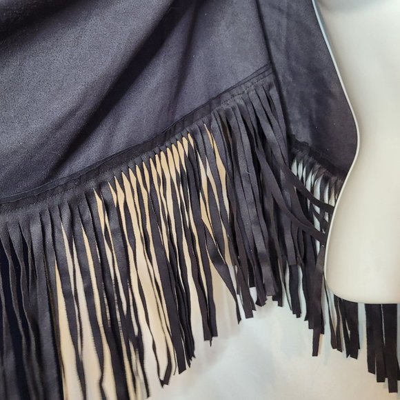 Symphony Designs Black Fringed Shawl Wrap 61 x 30 Inches Made in Italy - Picture 5 of 7